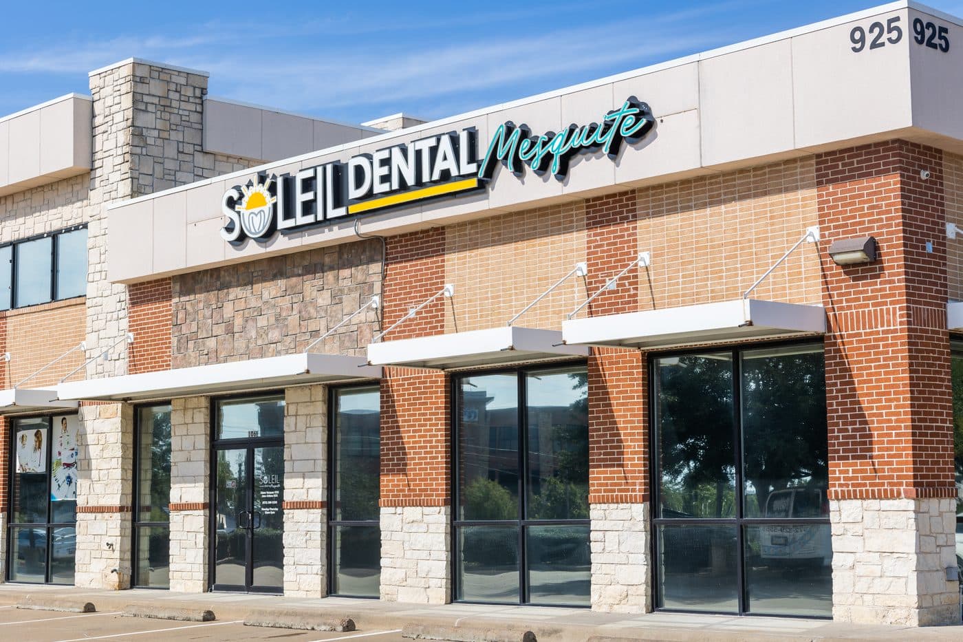 The Soleil Dental Mesquite storefront and sign on N Bryan-Belt Line Road